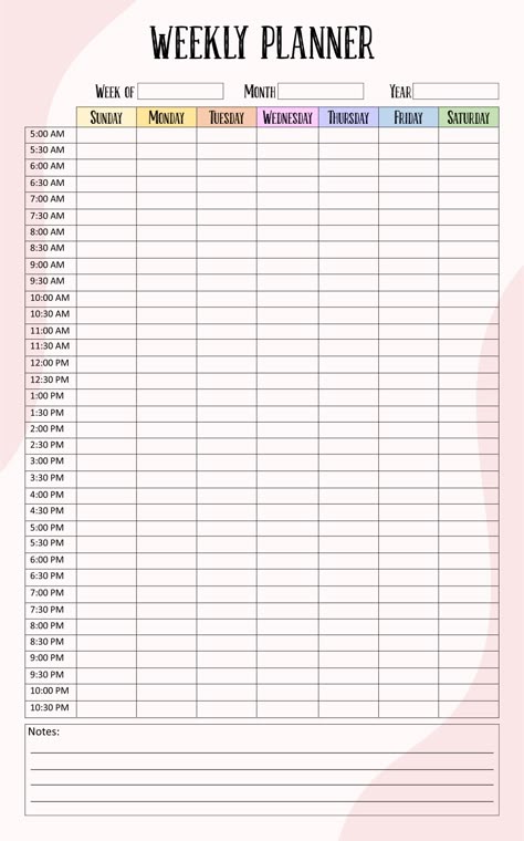 Printable Weekly Calendar Templates Planner Organization Weekly, Organized Day Planner, How To Make Weekly Planner, Planning Daily Routine, Daily Routine Schedule Planner, Time Management Template Free Printable, Plan For The Week, Weekly Routine Schedule Template, Routine Printables Free