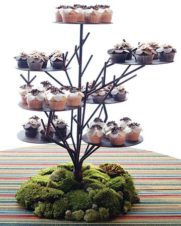 Mossy cupcake stand - perfect for a woodland party! Although might be excessive we shall see. Tree Cupcake Stand, Mini Cupcake Stand, Cupcake Tree, Cake Tips, Cake And Cupcake Stand, Cupcake Stands, Creative Cupcakes, Berenstain Bears, Theme Nature