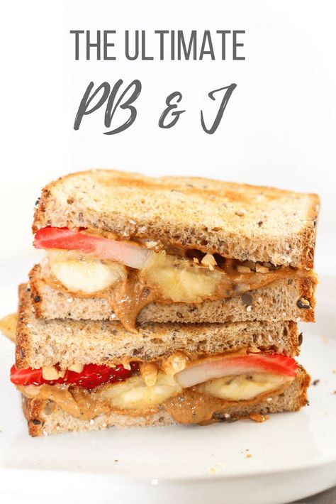 The Ultimate PB&J - Chef Julie Harrington, RD Gourmet Pbj Sandwich, Pbj Sandwich, Sandwich Lunch, Peanut Recipes, Healthy Lunchbox, Peanut Butter And Jelly, Healthy Family, Lunch Box Recipes, Savory Breakfast