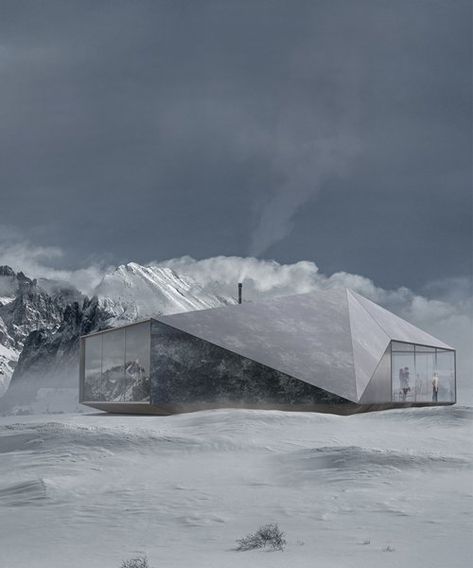 Villain House, Snow Cabin, Luxury Things, Ski Cabin, Design Fields, Zaha Hadid, Sims House, Ceiling Windows, Concept Architecture