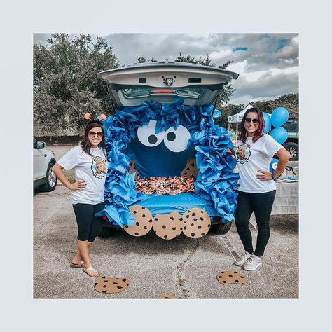 We may be biased but this is our favorite trunk or treat set up! 💙🍪 A few weeks ago we had the pleasure of having our truck or treat set… | Instagram Cookie Monster Truck Or Treat Suv, Sully Trunk Or Treat, Multi Car Trunk Or Treat Ideas, Trunk Or Treat Cookie Monster Ideas, Trunk Or Treat Ideas For Cars Cookie Monster, Cookie Monster Truck Or Treat Ideas, Trunk Or Treat For Truck Beds, Cookie Monster Trunk Or Treat Ideas, Elmo Trunk Or Treat