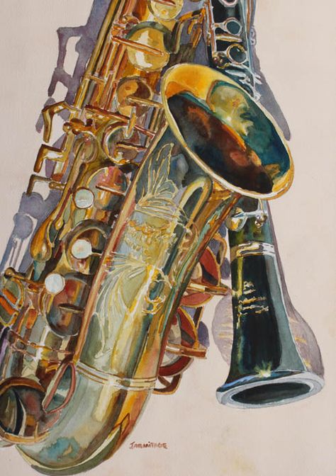 Jenny Armitage Saxophone Art, Arte Jazz, Instruments Art, Jazz Art, Musical Art, Ap Art, High Art, Italian Artist, Art Pages