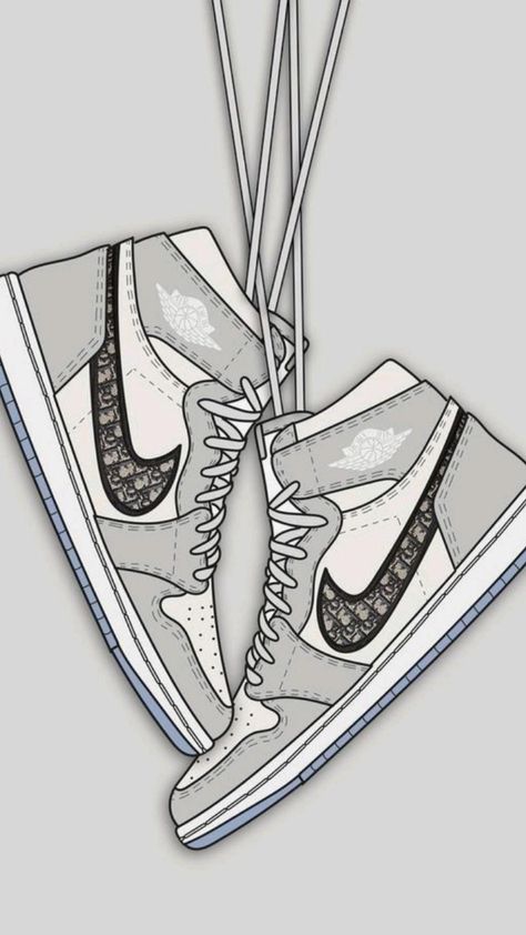 Sneakers Drawing, Sneakers Wallpaper, Air Jordan, Jordan, Dior, Wallpapers, Nike, Sneakers