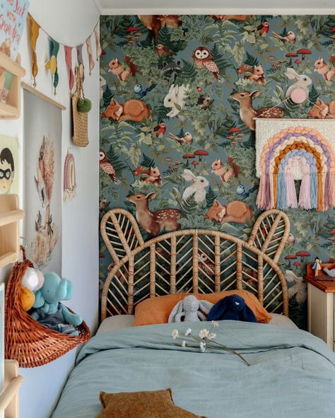 Fleur Harris: woodland and whimsy is a full-time job! - The Interiors Addict Bali Bedroom, Small Room Nursery, Creative Kids Rooms, Woodland Wallpaper, Kids Bedroom Inspiration, Storage Kids Room, Pastel Decor, Kids Room Inspiration, Beautiful Nursery