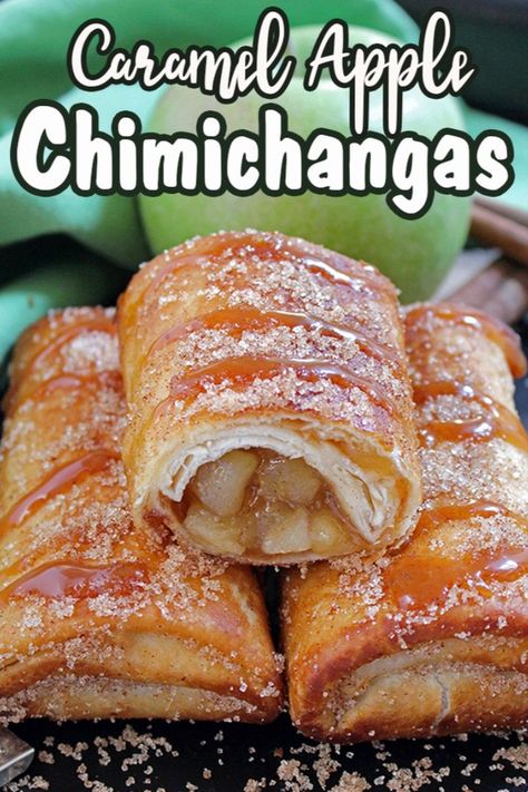 Chimichangas taste best when they are served the same day. You can use pie filling instead.

Apples are smiling at us from the baskets in supermarkets… there are so many wonderful dishes that you can make with them. This is one of the most beautiful recipes I have ever made. Apple Chimichangas, Easy Chimichanga Recipe, Tortilla Dessert, Peanut Butter Cornflake Cookies, Chimichanga Recipe, Caramel Apple Crisp, No Bake Chocolate Cheesecake, Coconut Chocolate Chip Cookies, Vanilla Mug Cakes