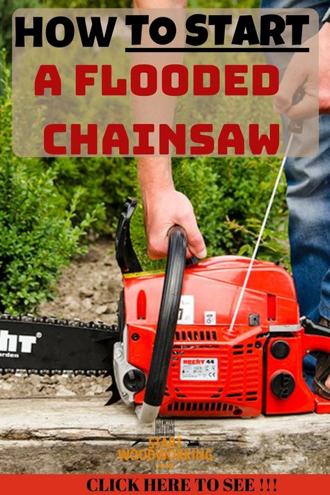 how to start a flooded chainsaw, start a flooded chainsaw Chainsaw Repair, Gas Chainsaw, Woodworking Tutorials, Stihl Chainsaw, Garage Organization Diy, Worm Composting, Tree Felling, Woodworking Patterns, Lawn Equipment