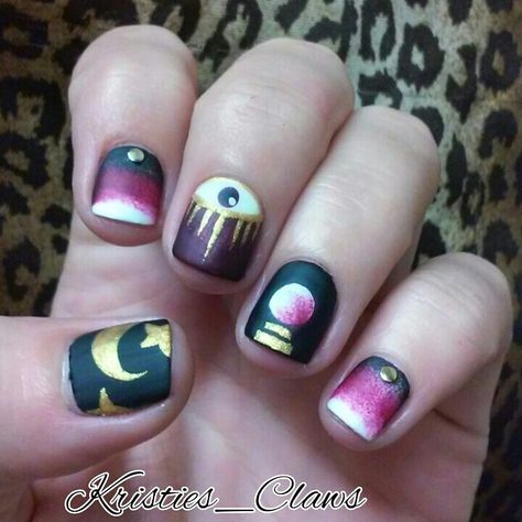 Fortune teller / psychic nails #kristiesclaws Psychic Nails, Fortune Teller Costume, Boho Nails, Nails Cute, Cute Nail, Hair Color For Women, Fortune Teller, Cute Nail Designs, Xmas Party