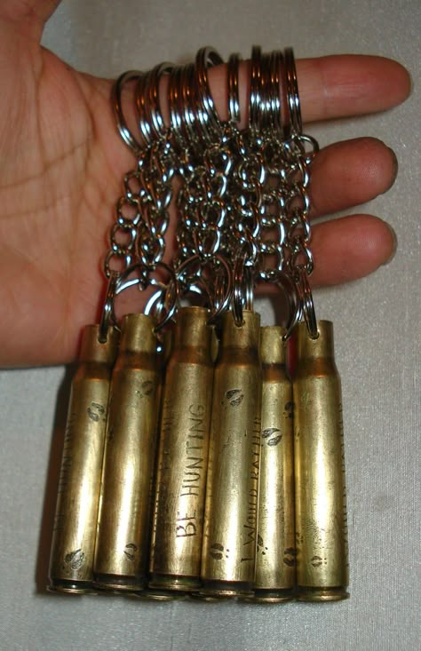 Finally - finished the project I started awhile back with the remnants of bullet casings that DH had collected for me.  He and several o... Bullet Shell Crafts, Shell Casings Crafts, Bullet Shell Jewelry, Bullet Casing Crafts, Shotgun Shell Crafts, Hunting Crafts, Bullet Casing Jewelry, Bullet Crafts, Shell Projects