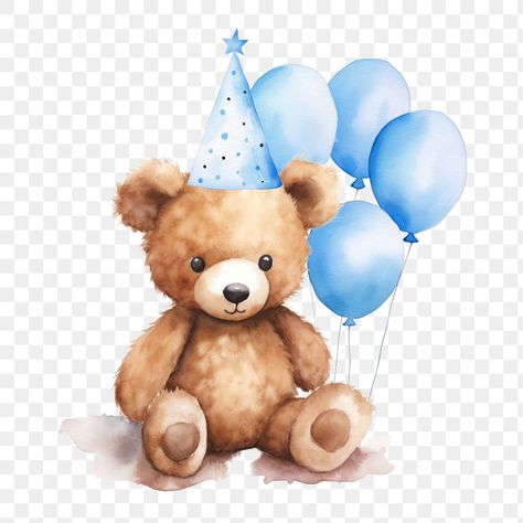 Teddy Bear Template, Teddy Bear With Balloons, Teddy Bear Watercolor, Png Teddy Bear, Aesthetic Pngs, Teddy Bear Balloon, Bear With Balloons, Teddy Bear Png, Bear Template