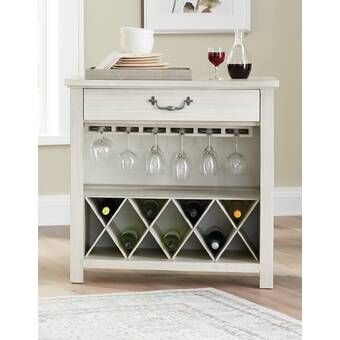 Panama Jack Millbrook Console Floor Wine Cabinet | Wayfair White Wine Rack, Diy Wine Rack Projects, Bar With Wine Storage, Wine Rack Projects, Wine Station, Wine Storage Cabinets, Wine Shelf, Stemware Storage, Diy Wine Rack