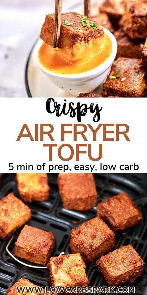 This air fryer tofu recipe delivers crispy, tasty tofu in just 5 minutes of prep. Perfect for salads, wraps, or noodles and ready in under 20 minutes. A quick, meat-free delight! Air Fryer Tofu, Tofu Recipes Easy, Deep Fried Tofu, Tofu Recipe, Healthy Snack Options, Bbq Sauce Homemade, Crispy Tofu, Fried Tofu, Sweet Chili Sauce