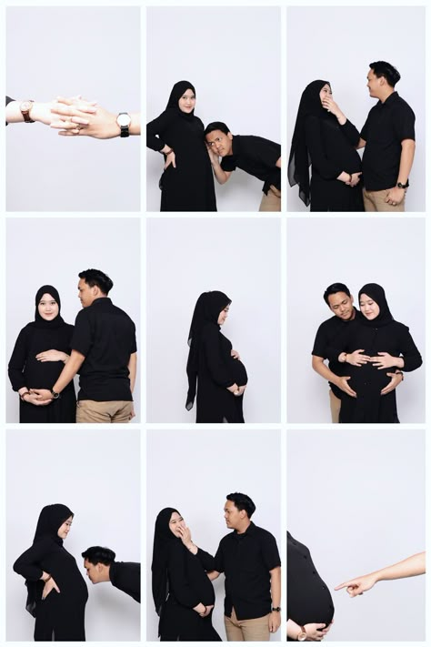 Maternity Self Photo Studio, Muslim Maternity Photoshoot, Maternity Shoot Hijab Studio, Maternity Poses Studio, Maternity Photography Ideas Studio, Maternity Studio Photoshoot Ideas, Pregnant Photoshoot Ideas, Maternity Photo Studio, Maternity Photoshoot Studio