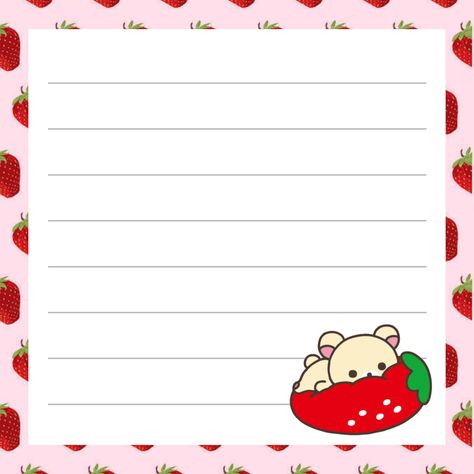 Strawberry Memo Pad, Kawaii Sticky Notes Printable, Kawaii Not Template, Cute Note Template Printable, Cute Note Pad Template, Pink Notes Template, Printable Sticky Notes Templates, Cute Sticky Notes Printable, Kawaii Notes Template