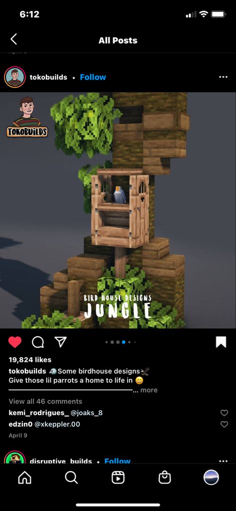 Jungle Kitchen Minecraft, Jungle House Minecraft Ideas, Things To Build In Minecraft Jungle, Minecraft Jungle Farm Ideas, Bird Room Minecraft, Minecraft Jungle Builds Ideas, Cottagecore Minecraft Mine Entrance, Animal Area Minecraft, Minecraft House Ideas Jungle