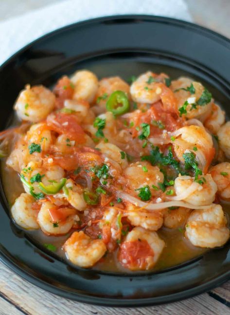 Camarones Rancheros (Mexican Style Shrimp) - Thrift and Spice Camaron Ranchero Recipe, Shrimp Ranchero Recipes, Camarones Rancheros Recipe, Mexican Style Shrimp, Camarones Rancheros, Refreshing Meals, Mexican Shrimp Recipes, Mexican Shrimp, Mexican Side Dishes