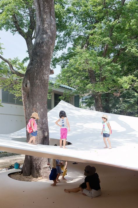 Fukita Pavillion, Shodoshima, Japan – Ryue Nishizawa – Iwan Baan Temporary Architecture Public Spaces, Outdoor Classroom Architecture, Public Installation, Urban Installation, Playgrounds Architecture, Cool Playgrounds, Ryue Nishizawa, New Urbanism, Pavilion Architecture