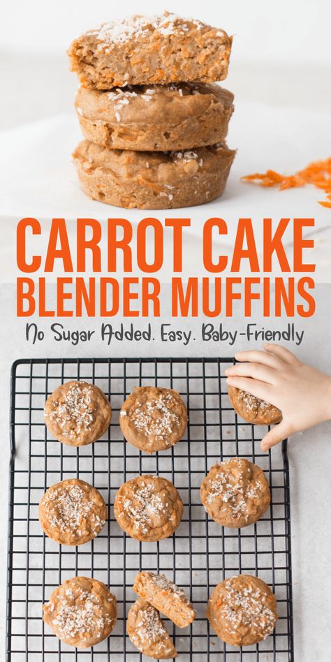 Muffins Carrot, Carrot Oatmeal Muffins, Cake Blender, Carrot Oatmeal, Healthy Toddler Breakfast, Baby Muffins, Meals Breakfast, Weaning Foods, Baby Breakfast