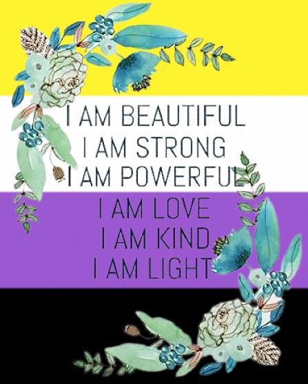 Non-Binary board // Learn more open the non-binary pride board and read above Non Binary Quotes, Binary Quotes, Binary Aesthetic, Polysexual Flag, Non Binary Aesthetic, Romantic Attraction, Non-binary Flag, Pride Quotes, Lgbtq Quotes