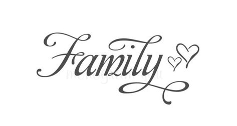 Family with Hearts Vinyl Wall Decal Hand Lettering Worksheet, Family Wall Decals, Grandma Quotes, Mother Tattoos, Teacher Signs, Word Family, How To Write Calligraphy, Lettering Styles, Desenho Tattoo