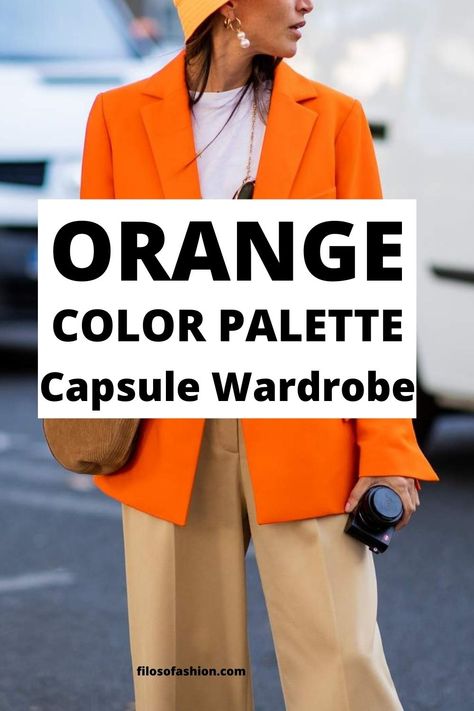 Which Color Goes Good With Orange Clothes: Wardrobe And Style White And Orange Sneakers Outfit, Orange Shirt Winter Outfit, Orange Mules Outfit, How To Style Orange Blazer, Orange Necklace Outfit, Orange Business Casual Outfits, How To Style Orange Shirt, Burnt Orange Jacket Outfit, Orange Turtleneck Outfit