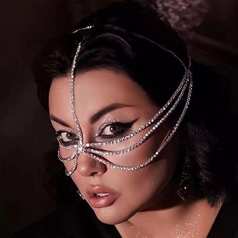 Head Chain Jewelry, Hair Rhinestone, Luxury Headbands, Veil Crystal, Headpiece Accessories, Rhinestone Headpiece, Hair Chains, Face Jewellery, Headpiece Jewelry