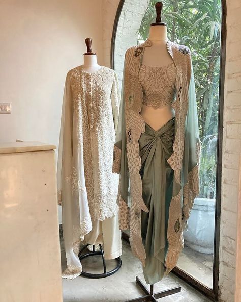 OGAAN INDIA on Instagram: “Anamika Khanna’s beautiful handiwork at #SpringWeddings at our Hauz Khas store🌺 To shop from home contactlessly, please call/WhatsApp:…” Ogaan India Suits, Hauz Khas, Saree Jackets, Wedding Moodboard, Anamika Khanna, Sister Outfits, Handwork Embroidery Design, Indo Western, Katrina Kaif