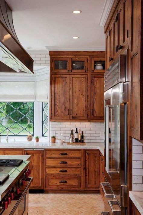 first home Farmhouse Rustic Kitchen, Rustic Farmhouse Kitchen Cabinets, Farmhouse Kitchen Cabinets, Rustic Farmhouse Kitchen, New Kitchen Cabinets, Wood Kitchen Cabinets, Kitchen Farmhouse, Kitchen Decorating, Trendy Kitchen