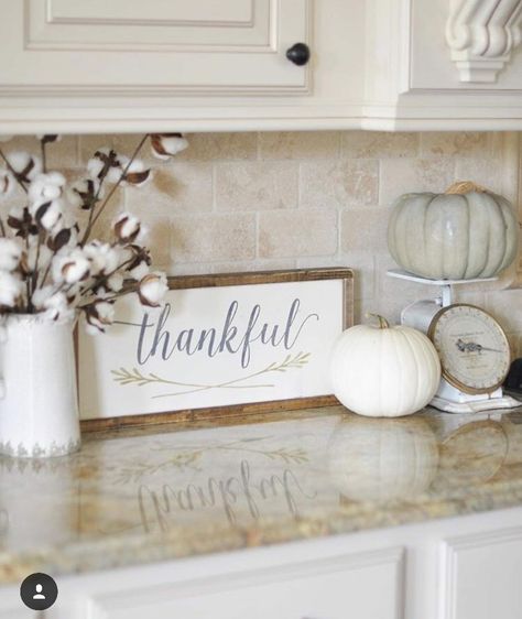 Herringbone Backsplash, Fall Kitchen, Chalk Couture, Fall Decor Ideas, Farmhouse Fall, White Pumpkins, Autumn Decor, Fall Decorating, Fall Ideas