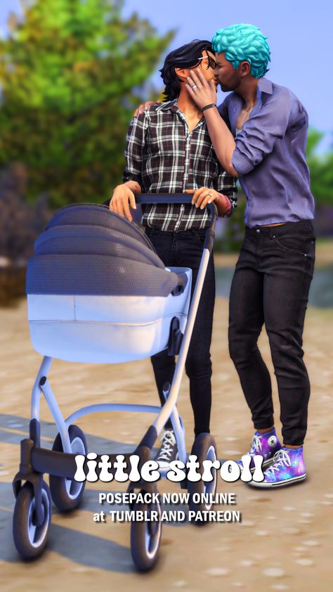 because we need to go out with our infants... 'little stroll’ 4 single and 3 adult couple poses to be mixed and matched with the 3 infant poses in the stroller ♥ couple poses for sims 4 Infant Stroller Sims 4, Sims 4 Stroller Poses, Sims 4 Stroller Functional, Sims 4 Functional Strollers, Sims 4 Stroller Cc, Sims 4 Baby Poses, Sims 4 Poses Single, Sims 4 Infant Poses, Infant Sims 4