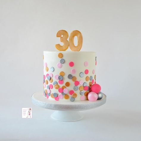 Polka Dot Birthday Cake by Jenny Kennedy Jenny's Haute Cakes Polka Dot Birthday Cake, Dot Birthday Cake, Dot Cakes, Cakes Decor, 30 Cake, Fondant Cakes Birthday, 40th Cake, New Birthday Cake, Polka Dot Birthday