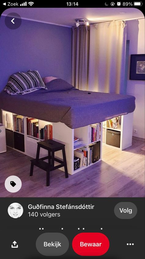 Diy Loft Bed, Bed In Closet Ideas, Diy Apartment Furniture, Pallet Furniture Living Room, Furniture Small Spaces, Diy Furniture Hacks, Pallet Furniture Bedroom, Diy Craft Room, Small Room Design