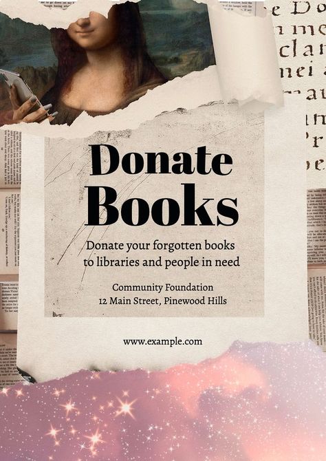 Book Donation Poster Design, Book Donation Poster, Donation Poster Design, Donation Poster, Idea Template, Top Inspiration, Aesthetic Templates, Books Paper, Pastel Theme