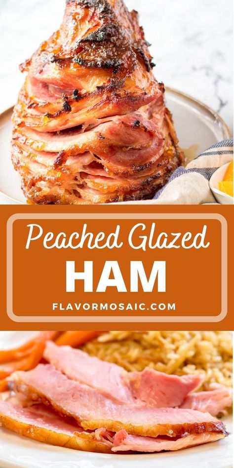 Peach Glazed Ham, Christmas Ham Dinner, Glazed Spiral Ham, Slow Cooker Ham Recipes, Ham Sauce, Christmas Ham Recipes, Thanksgiving Ham, Ham Dinner, Ham Glaze Recipe