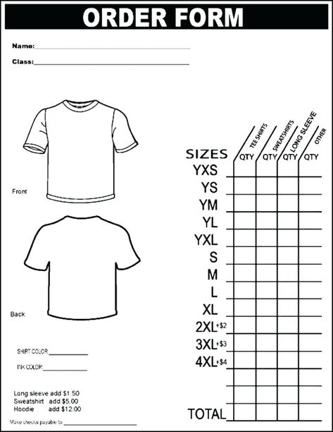 T Shirt Order Form Template, T Shirt Order Form, Shirt Order Form, T Shirt Fundraiser, Order Form Template Free, Tshirt Template, Order Form Template, Form Template, Blank T Shirts