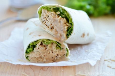 Crock Pot Chicken Caesar Wraps Crockpot Wraps, Chicken Cesear Salad Wraps, Cesar Wrap, Chicken Ceaser, Chicken Caesar Wrap Recipe, Chicken Cesar, Life In The Lofthouse, Caesar Wrap, Sandwich Vegetarian