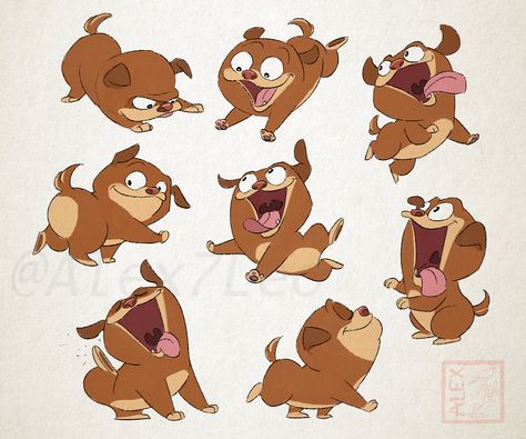 Dog Illustration Art, Creature Character, Expression Sheet, Animation Classes, Puppy Sketch, Dog Expressions, Cartoon Dogs, Puppy Drawing, 강아지 그림