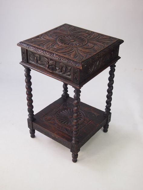 Victorian Aesthetic Furniture, Neo Gothic Furniture, Gothic Side Table, Dark Academia Side Table, Victorian Gothic Furniture, Gothic Revival Furniture, Victorian Side Table, Victorian Gothic Revival, Antique Furniture Victorian