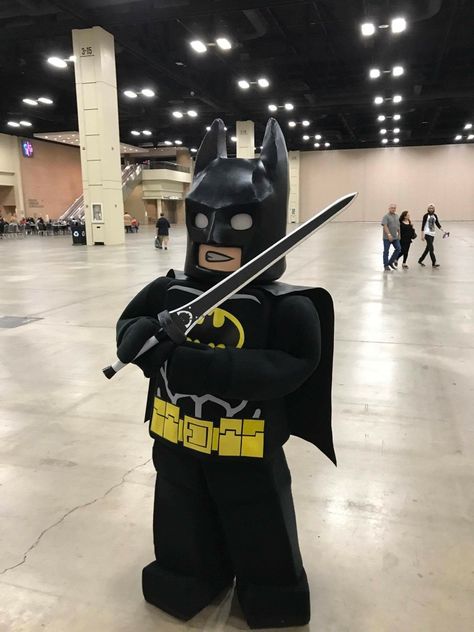 Lego Batman mascot costume  Follow on instagram at iam_legobatman Lego Batman Costume, Batman And Robin Costumes, Lego Custom Batman Minifigures, Lego Batman The Videogame, Lego Batman 2, Robin Costume, Custom Batman Action Figures, Batman Mask, Spiderman Costume