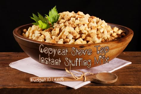 Copycat Stovetop Stuffing, Stuffing Mix Recipes, Stovetop Stuffing, Stove Top Stuffing Mix, Stove Top Stuffing, Homemade Dry Mixes, Turned Bowls, Diy Mixes, Homemade Pantry