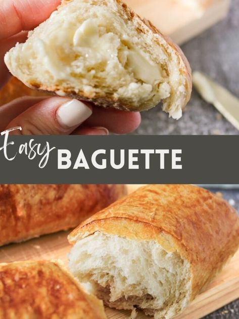 Panera Baguette Recipe, Baguette Recipe Bread Machine, Panera Baguette, Quick Baguette Recipe, Baguette Bread Recipe, Easy Baguette Recipe, Homemade Baguette Recipe, Easy Baguette, Crusty French Bread Recipe