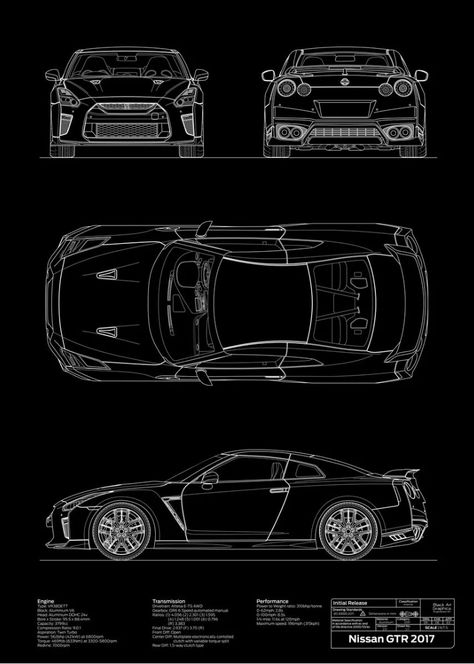 Nissan Gtr 35, Skyline Drawing, Gtr 35, Nissan R35, Skyline Gtr R34, Nissan Gtr R35, Car Silhouette, Cool Car Drawings, Gtr R35