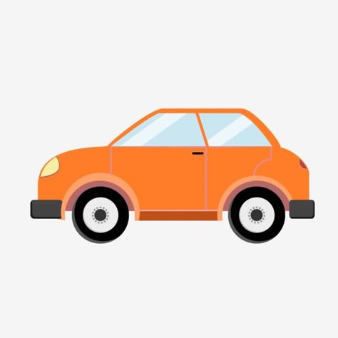 Car Cartoon Illustration, Car Side View, Car Clipart, Orange Car, Tire Tracks, Car Backgrounds, Png Hd, Track Car, Car Illustration