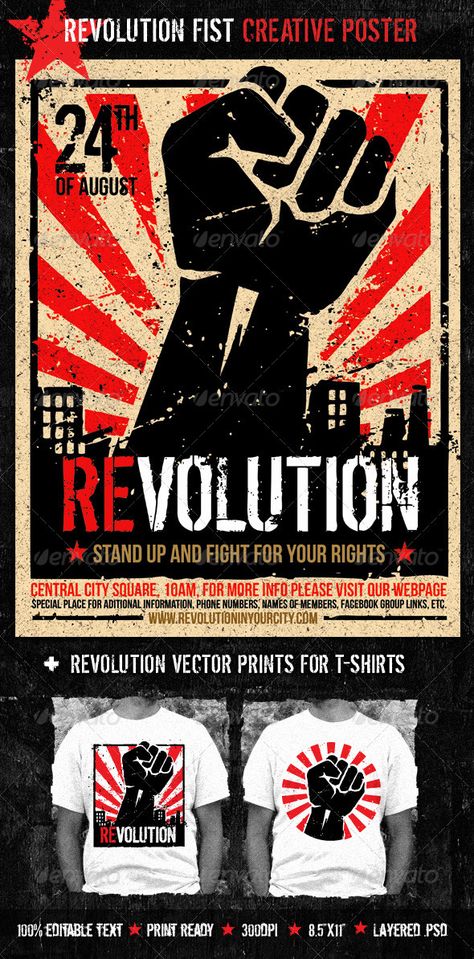 Revolution Fist Creative Poster Revolution Poster, Revolution Art, Communist Propaganda, Protest Posters, Propaganda Poster, Protest Art, Propaganda Art, Arte Punk, Psd Flyer Templates