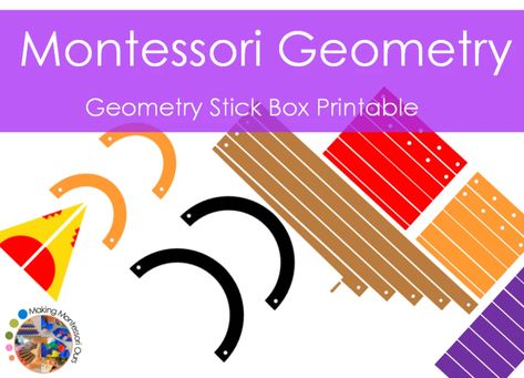 Montessori Geometry, Large Cork Board, Education Printables, Geometry Lessons, Stick Diy, Montessori Elementary, Math Materials, Montessori Math, Kids Math Worksheets