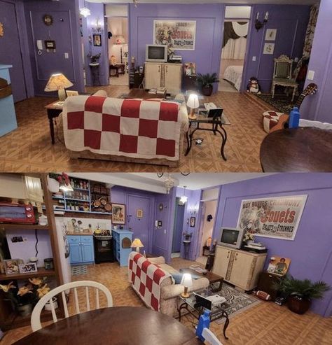 Monica Geller apt-inspired airbnb in Brazil Monica Geller House, Monica Geller Bedroom, Monica Geller Apartment Aesthetic, Monica Geller Apartment, Friends Apartment Aesthetic, Friends Apartment Decor, Friends Bedroom, Themed Airbnb, Friends Apartment