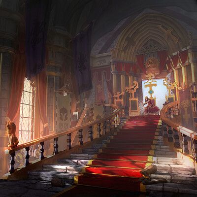 ArtStation - Cherek Palace - Throne Room, Junbeom Park Medieval Throne Room, Interior Concept Art, Royal Throne, Throne Room, Interior Concept, Room Interior, Game Character, Palace, Concept Art