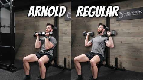 Arnold Press vs Shoulder Press Shoulder Press Workout, Workout Status, Deltoid Workout, Build Shoulders, Resistance Training Workouts, Dumbbell Shoulder, Dumbbell Shoulder Press, Arnold Press, Dumbbell Press