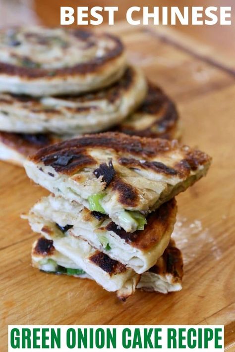 Looking to learn how to make the best Chinese Green Onion Cake? Cong You Bing, also known as scallion pancakes are an Asian side dish known for their addictive fluffy, flaky and crispy texture. Serve with our healthy dipping sauce. Baked Green Onion Cakes can be easily enjoyed when making leftovers just pop them in the oven for a few minutes until they're warm! Cong You Bing Recipe, Healthy Dipping Sauce, Green Onion Cakes, Bing Recipe, Onion Cake, Scallion Pancakes Chinese, Asian Cuisine Recipes, Asian Side Dishes, Spicy Dipping Sauce