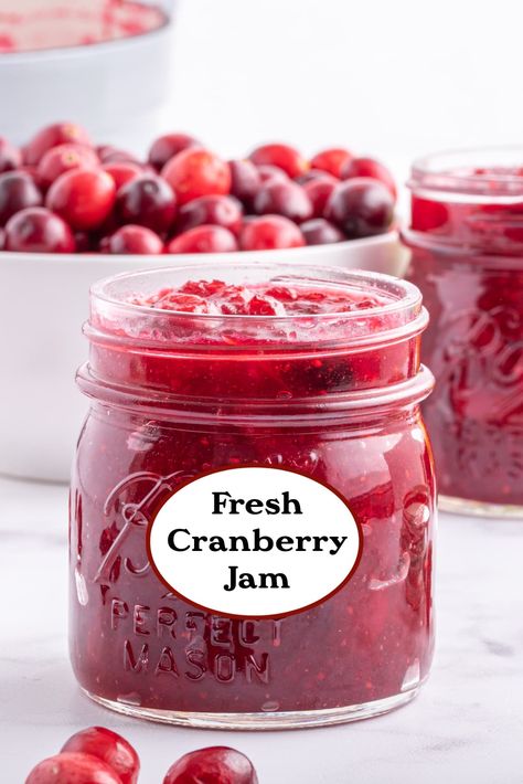 Fresh Cranberry Jam Cranberry Jam Recipe, Gift Recipes, Most Pinned Recipes, Fresh Cranberry, Food Preserving, Viral Recipes, Cranberry Jam, Thanksgiving Recipes Side Dishes, Frozen Cranberries