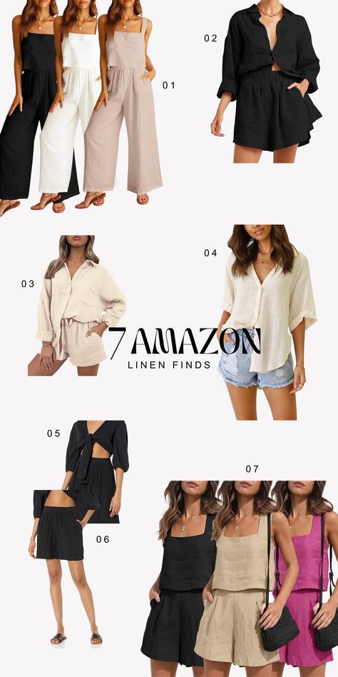 Clothes Amazon, Linen Outfits, Amazon Outfits, Outfits For Summer, Best Amazon, Amazon Finds, Linen Clothes, Summer 2023, Effortless Style